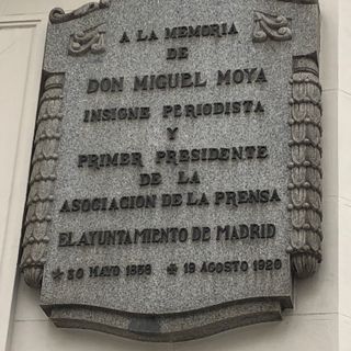 Commemorative plaque to Miguel Moya