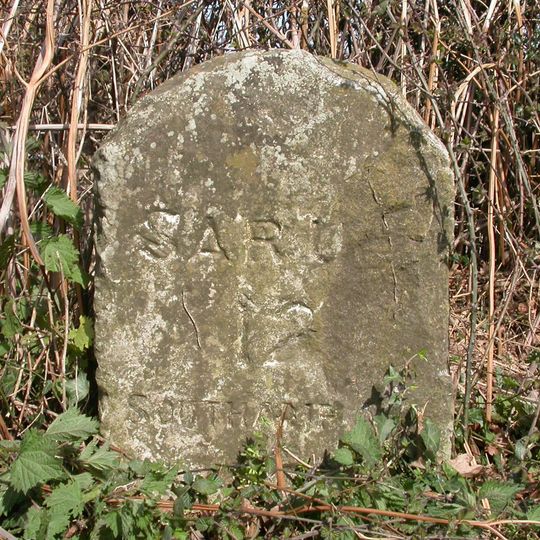Milestone, Parsonage Farm, St Peters Branshaw; 75 metres S of the church.