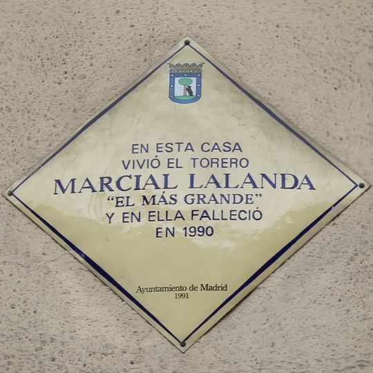 Commemorative plaque to Marcial Lalanda