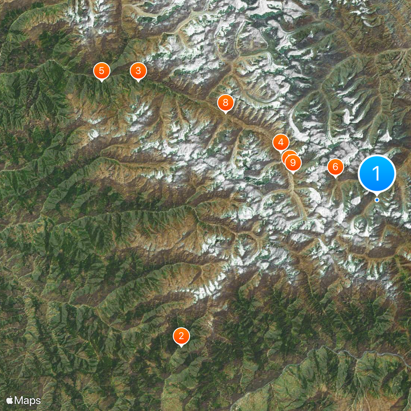 Gran parque nacional de Himalaya Mapa