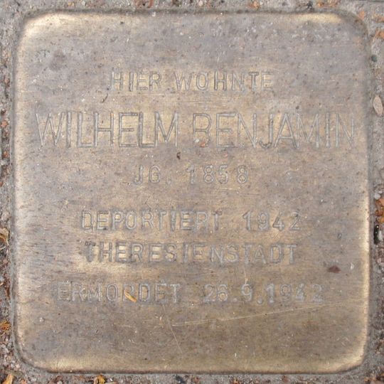Stolperstein dedicated to Wilhelm Benjamin