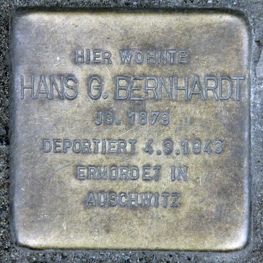 Stolperstein à la mémoire de Hans G. Bernhardt