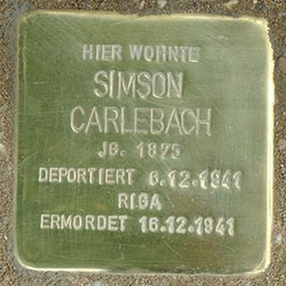 Stolperstein dedicated to Simson Carlebach