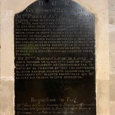 Plaque funéraire d'Antoine et de Jeanne-Claude de Laval