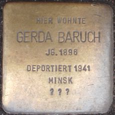 Stolperstein dedicated to Gerda Baruch