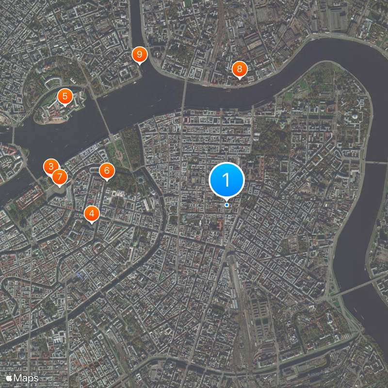 District central de Saint-Pétersbourg Carte