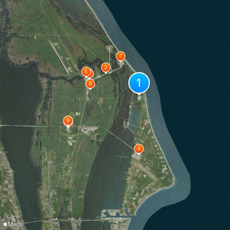 Cape Canaveral Space Launch Complex 40 Map