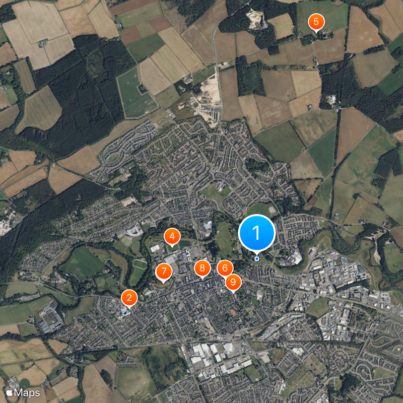 Elgin Cathedral Kaart