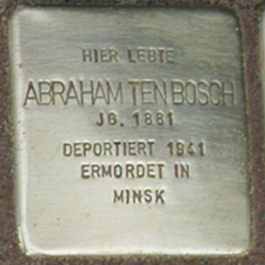 Stolperstein dedicated to Abraham ten Bosch