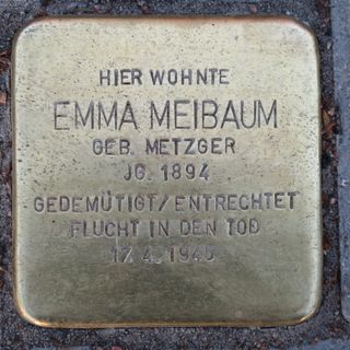 Stolperstein dedicated to Emma Meibaum