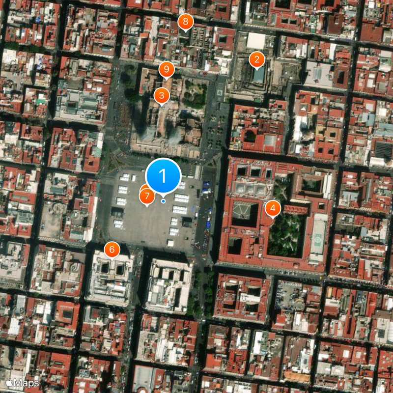 Historic downtown of Mexico City Mapa