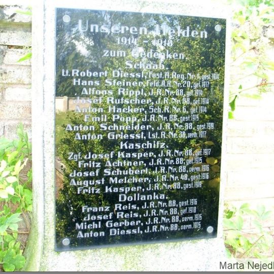 Pomník obětem 1. světové války na hřbitově v Pšově u Podbořan