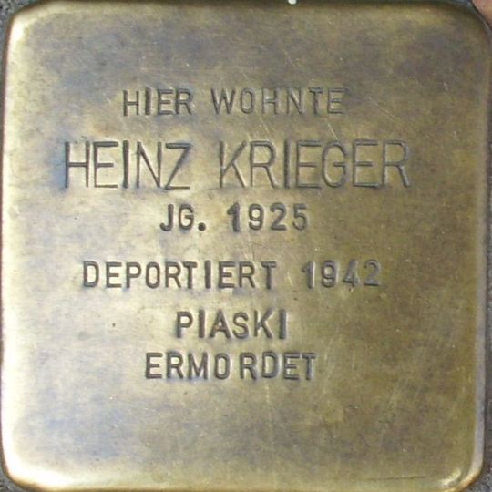 Stolperstein für Heinz Krieger