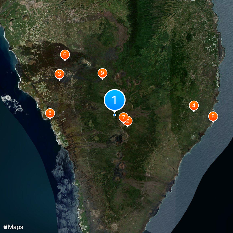 Cumbre Vieja Natural Park Map