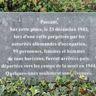 Plaque Square du Dr Martin à Grenoble commémorant la rafle du 23 décembre 1943