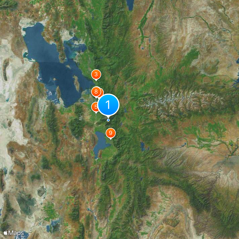 Wasatch Range Map