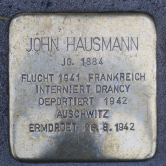 Stolperstein en memoria de John Hausmann