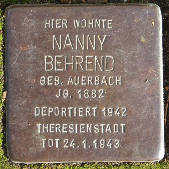 Stolperstein dedicated to Nanny Behrend