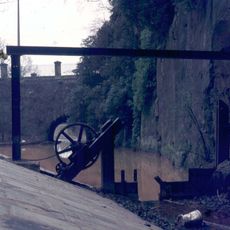 Sluice gate at west entrance to mine canal tunnel
