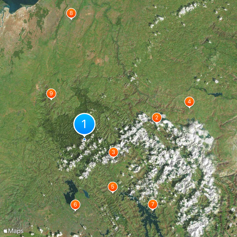 Parco nazionale impenetrabile di Bwindi Mappa