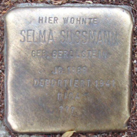 Stolperstein em memória de Selma Sussmann