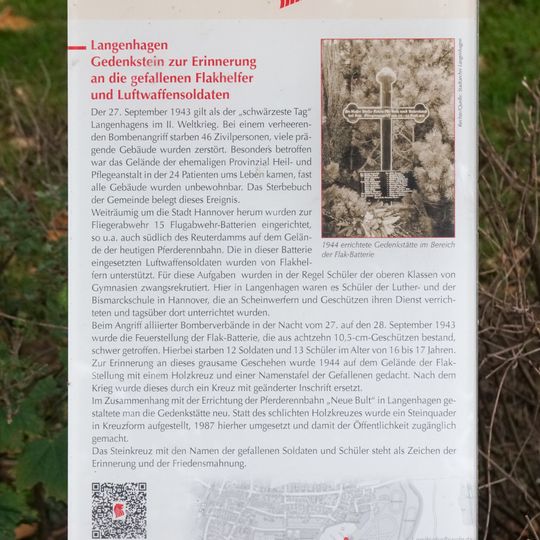 GLIEM Tafel 94 Gedenkstein zur Erinnerung an die gefallenen Flakhelfer und Luftwaffensoldaten