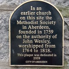 Commemorative plaque to the Methodist Society Aberdeen