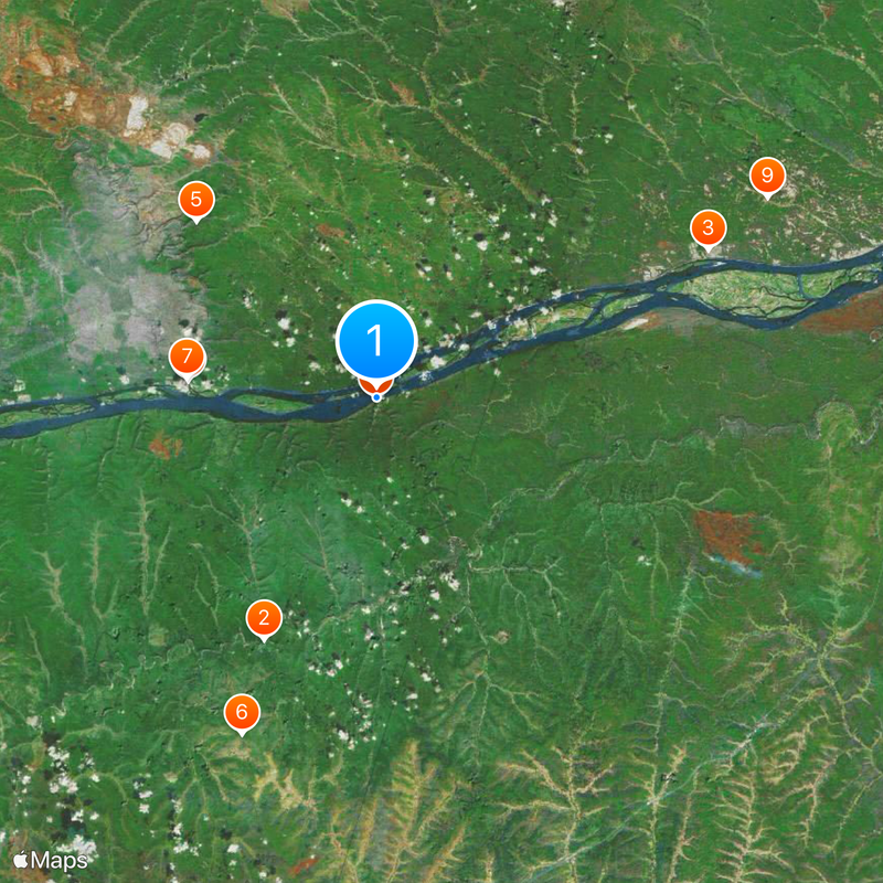 Parc naturel des colonnes de la Léna Carte