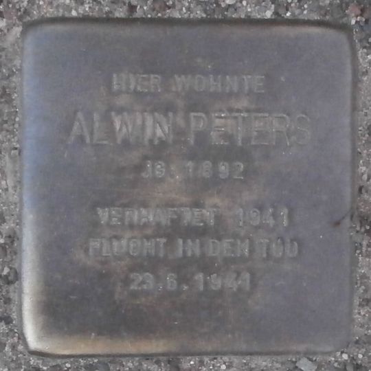 Stolperstein à la mémoire d’Alwin Peters