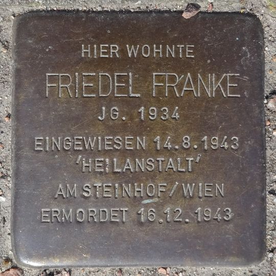 Stolperstein en memoria de Friedel Franke