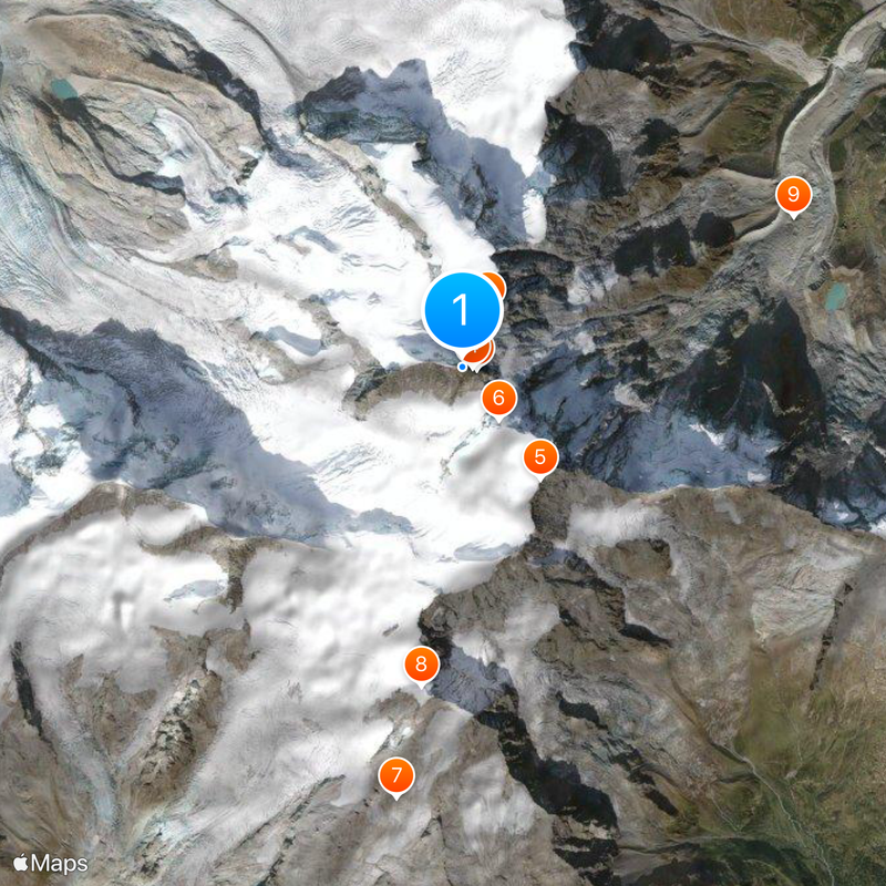 Dufourspitze Map