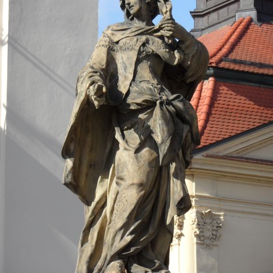 Socha svaté Ludmily na rampě okolo kostela svatého Michala v Brně