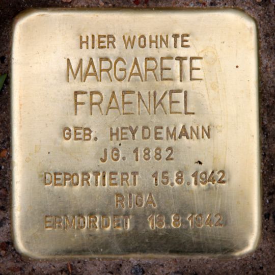 Stolperstein dedicated to Margarete Fraenkel