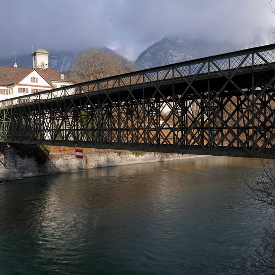 Emserbrücke, eiserne Strassenbrücke über den Rhein bei Reichenau