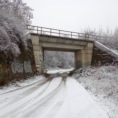 Bridge of former railway line in Záběhlice, north of Zakrytá street