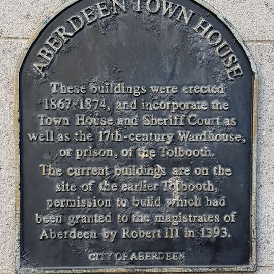 Commemorative plaque to Townhouse, Aberdeen