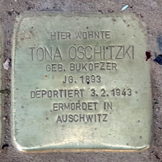 Stolperstein à la mémoire de Tona Oschitzki
