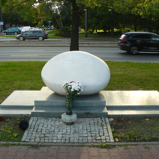 John Paul II death memorial in Warsaw