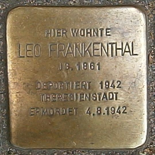 Stolperstein dedicated to Leo Frankenthal