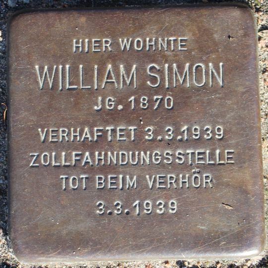 Stolperstein en memoria de William Simon