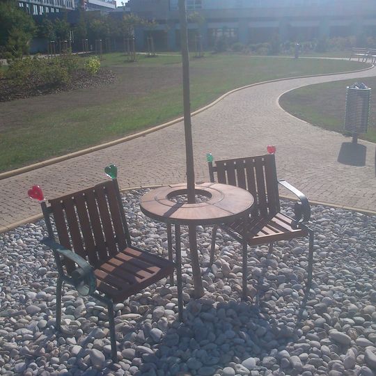 Lavička Václava Havla v Českých Budějovicích