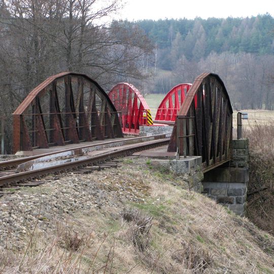 Železniční most přes Střelu u stanice Protivec