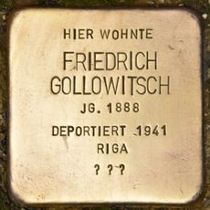 Stolperstein dedicated to Friedrich „Fritz“ Gollowitsch