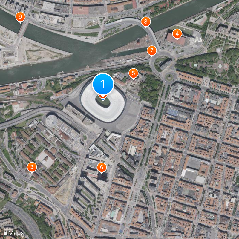 Stadio di San Mamés Mappa