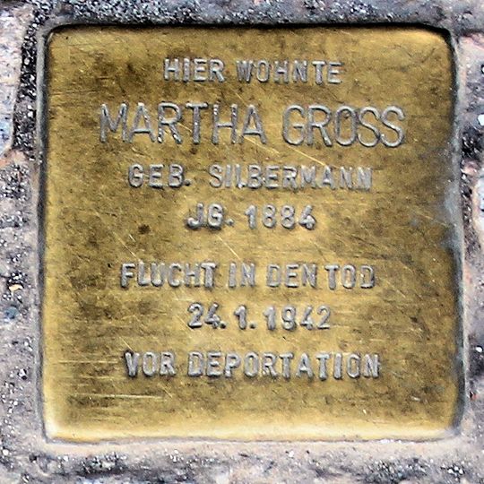Stolperstein dedicated to Martha Gross