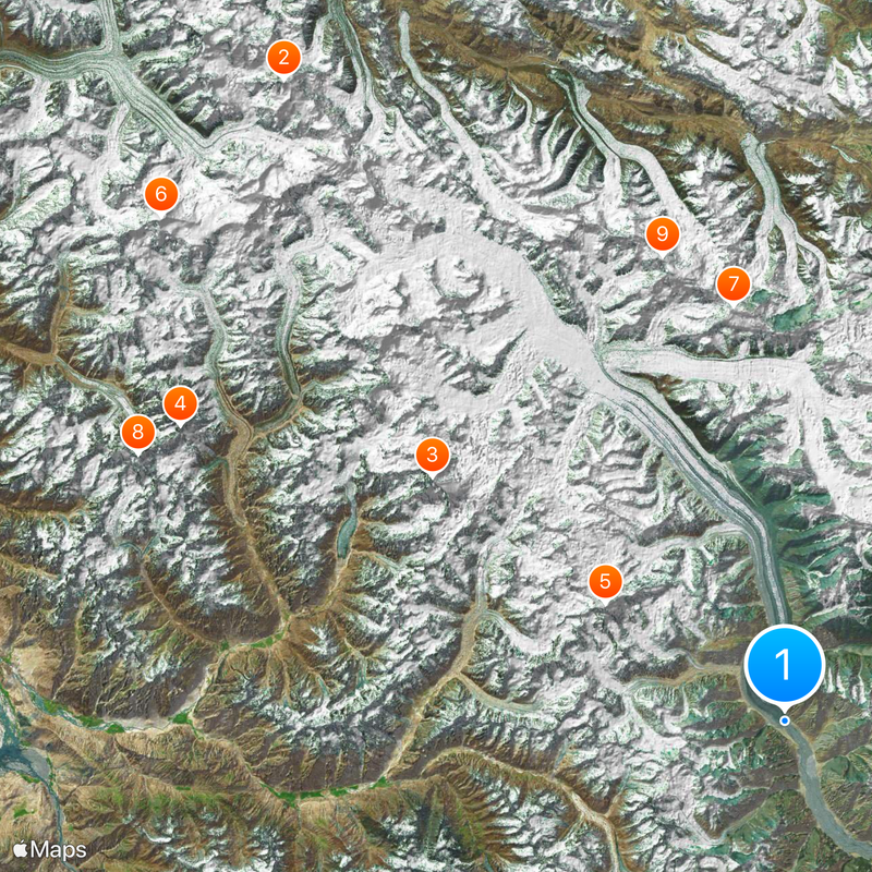 Glaciar de Siachen Mapa