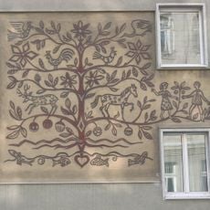 Mosaik Familie, Sgraffito Lebensbaum