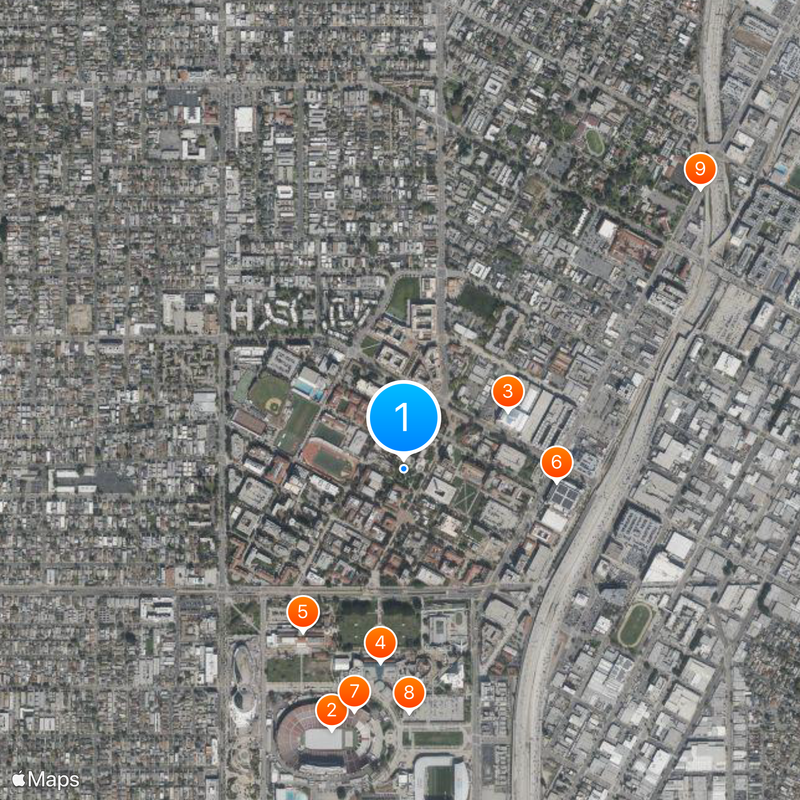 Université de Californie du Sud Carte