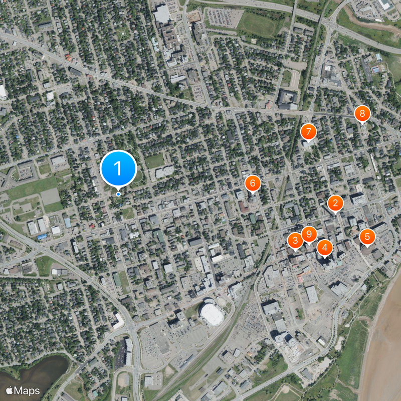 2014 Moncton shootings Map