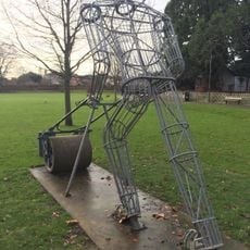 Lawn mowing sculpture